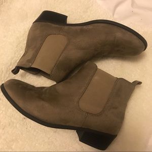 Faux suede ankle boots